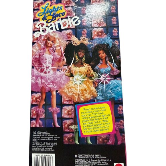 Lights & Lace Barbie Doll 1990 Mattel Original Box - Picture 2 of 8